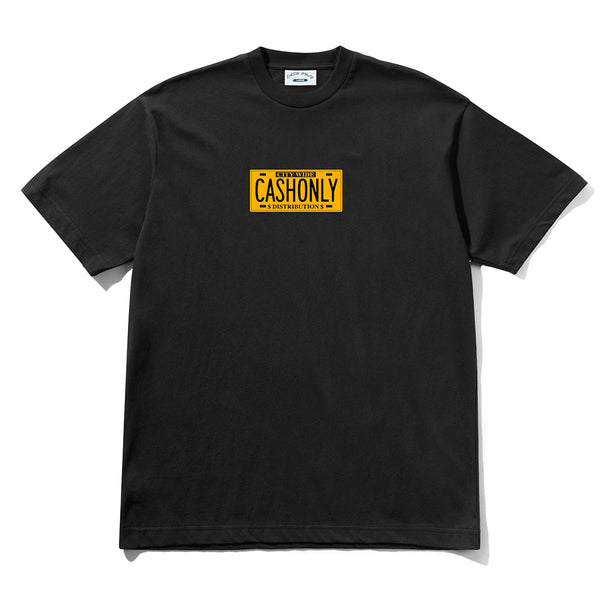 Cash Only License Plate T-Shirt - Black - Streetart.fr